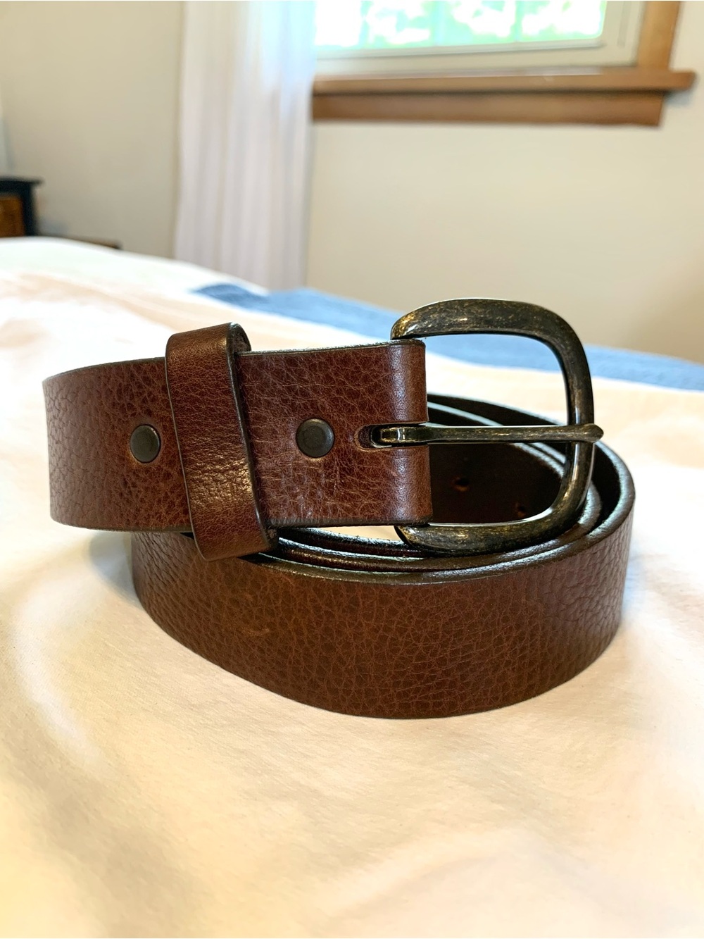 Justin Brand Brown Leather Belt. Top Grain Leather. Size 40